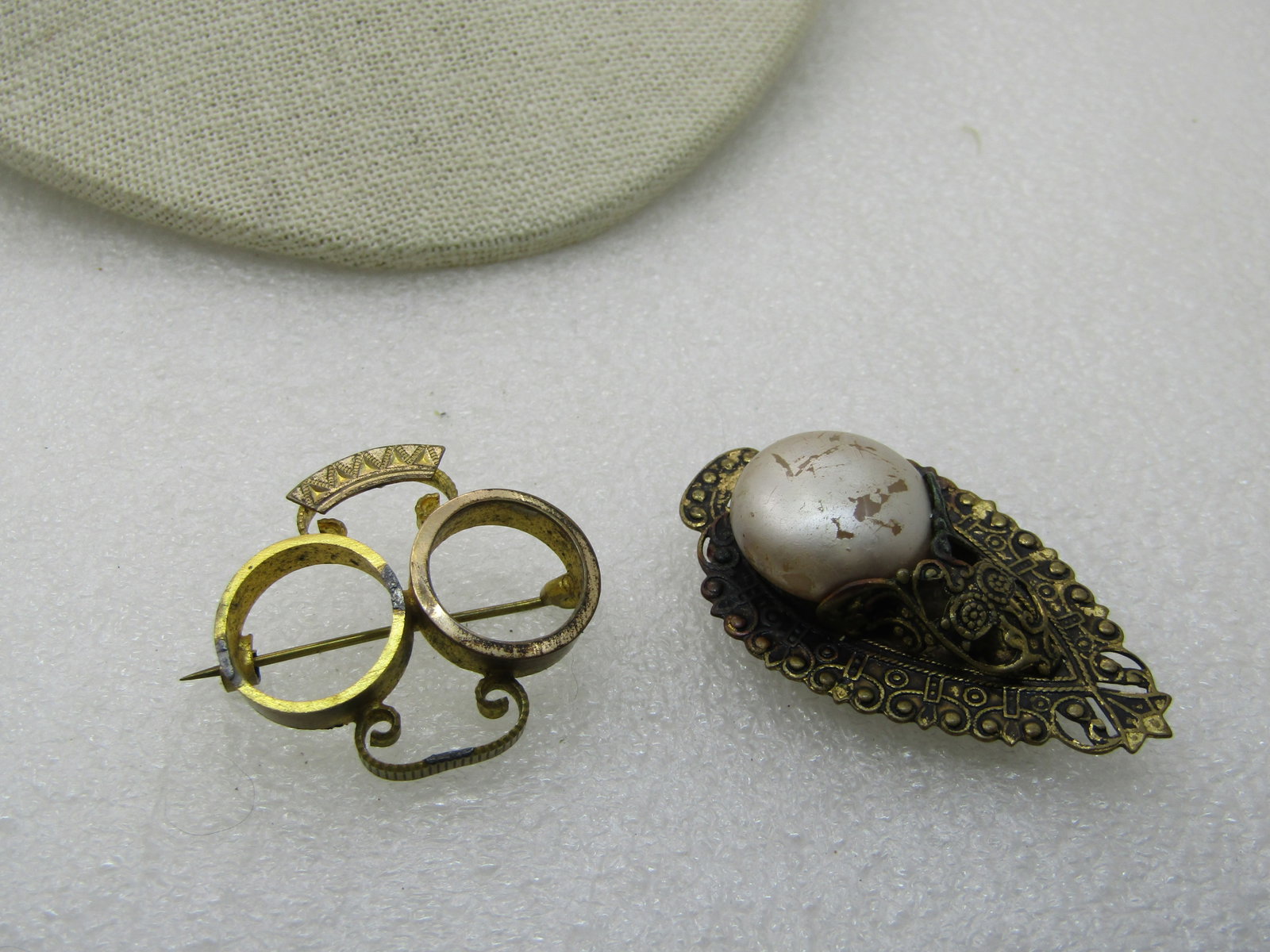 Victorian Dress Clip & Brooch, gold tone - 5