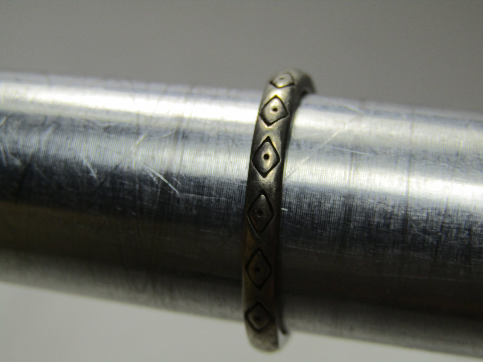 Vintage Sterling Carolyn Pollack Relios Stamped Stackable Ring, Sz. 9 - 4
