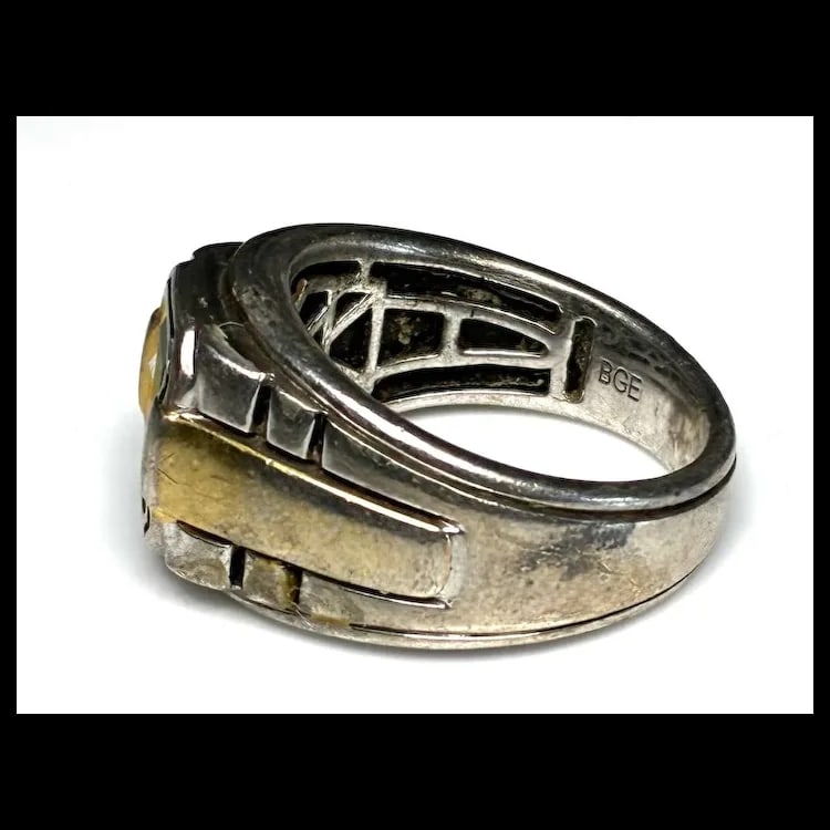 Estate Signet Ring BGE Sterling Silver - 4