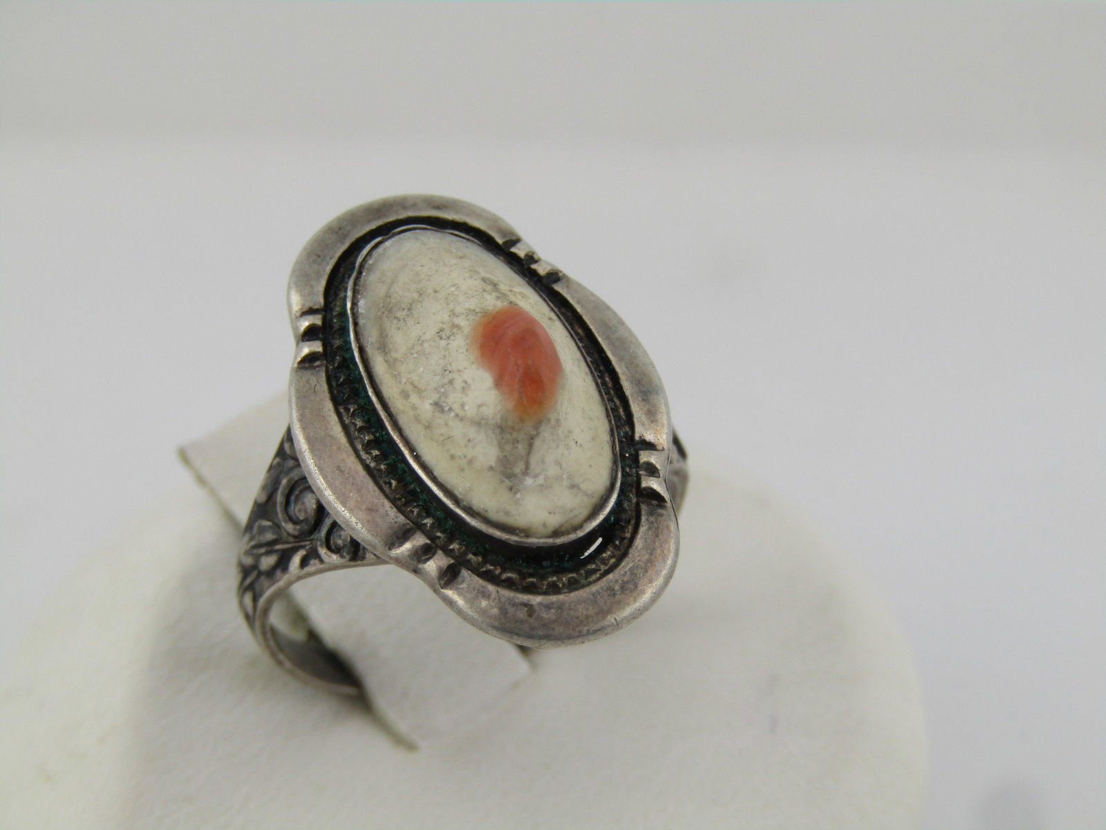 Vintage Sterling Blister Pearl Ring, Sz. 7.25, 1940's-1950's, Southwestern Style Setting. - 2