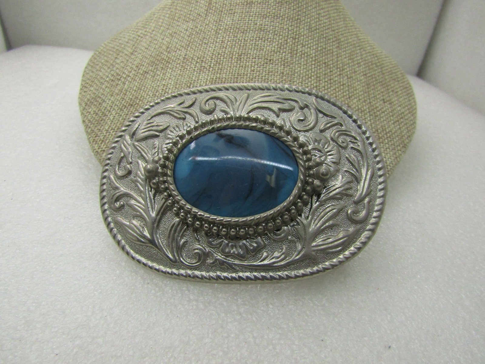 Vintage Southestern Faux Turquoise Belt Buckle, 1.5" belt width (1 of 5)