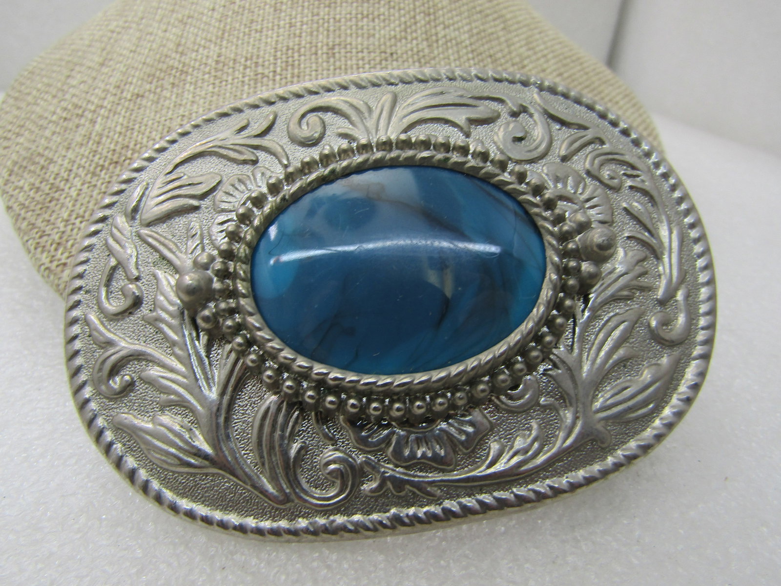 Vintage Southestern Faux Turquoise Belt Buckle, 1.5" belt width - 2