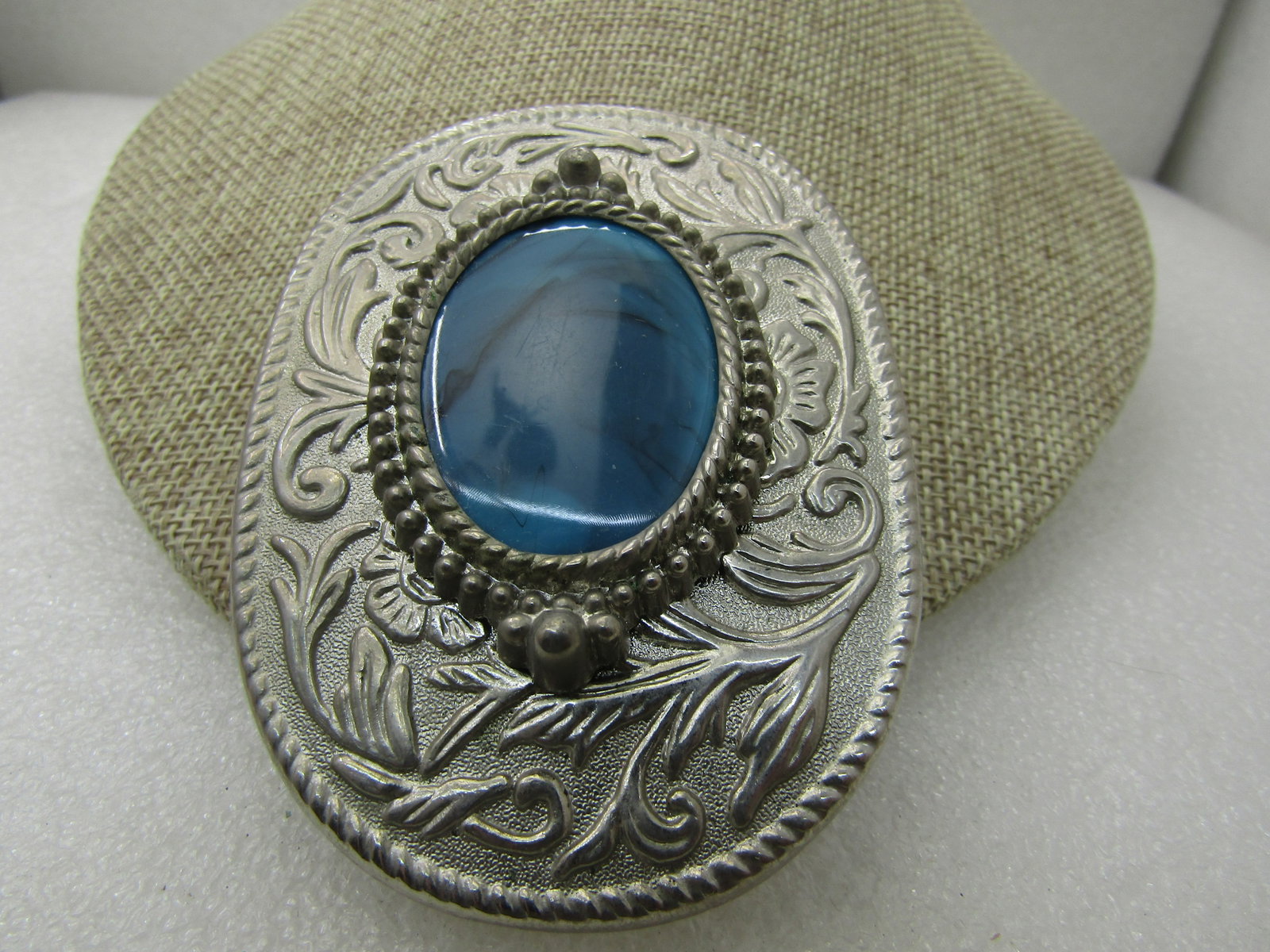 Vintage Southestern Faux Turquoise Belt Buckle, 1.5" belt width - 3