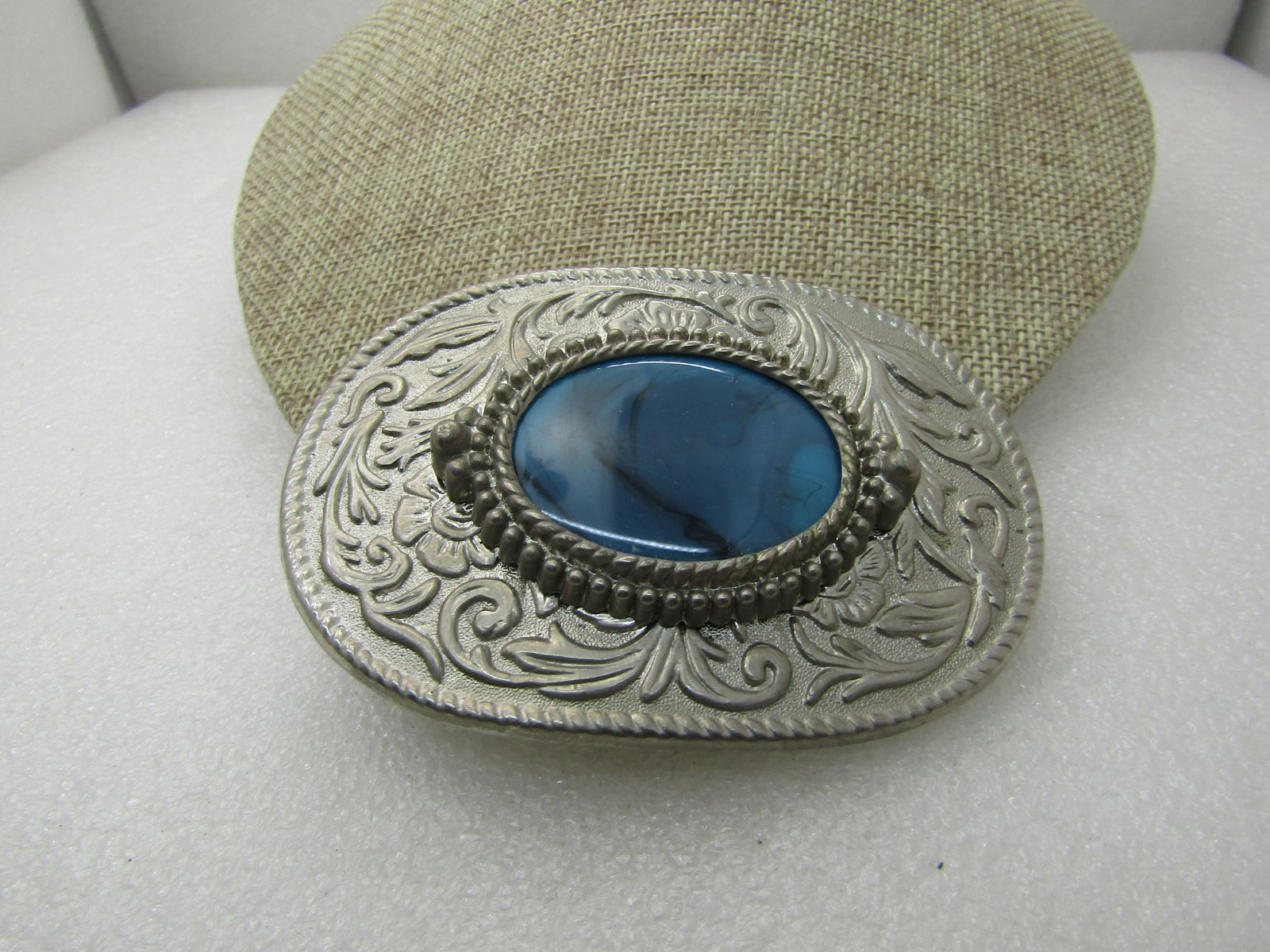 Vintage Southestern Faux Turquoise Belt Buckle, 1.5" belt width - 4