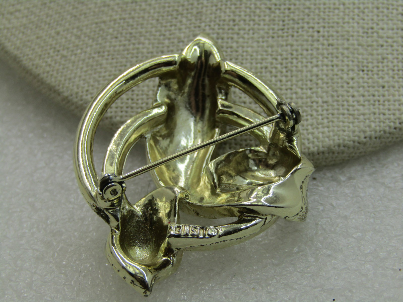 Vintage Lisner Cirle & Wrapped Brooch, Gold Tone, 2" - 4