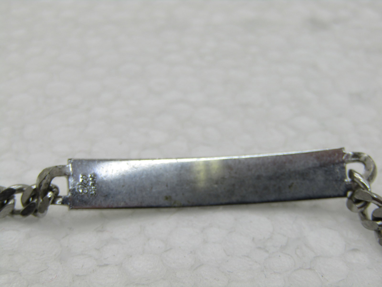 Vintage Sterling Silver Engraved NPN Bracelet, 6.5" , 6.3mm wide. Elco - 3