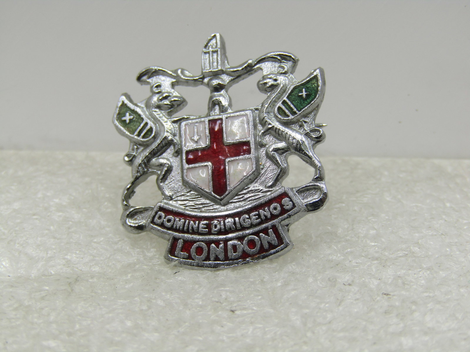Vintage Enameled London Domine Dirigenos Shield Brooch - 3