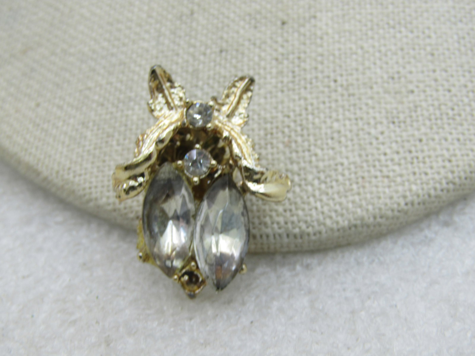 Vintage Marquise Rhinestone Large Swag Tack Pin, Gold Tone, - 2