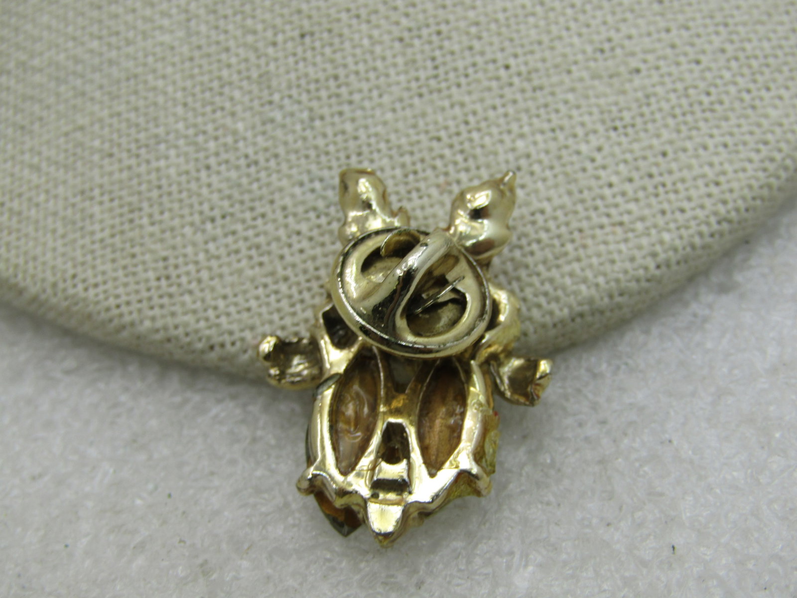 Vintage Marquise Rhinestone Large Swag Tack Pin, Gold Tone, - 4