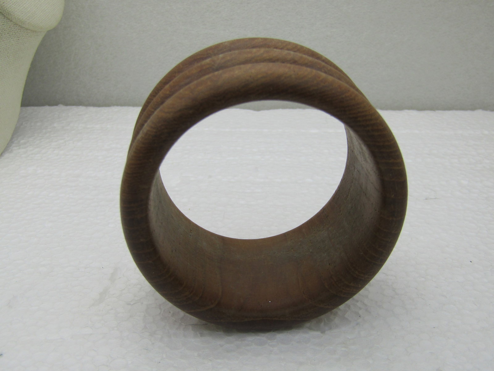 Vintage Wide Grooved Wooden Cuff Bracelet, 7.5" inside measurement - 3