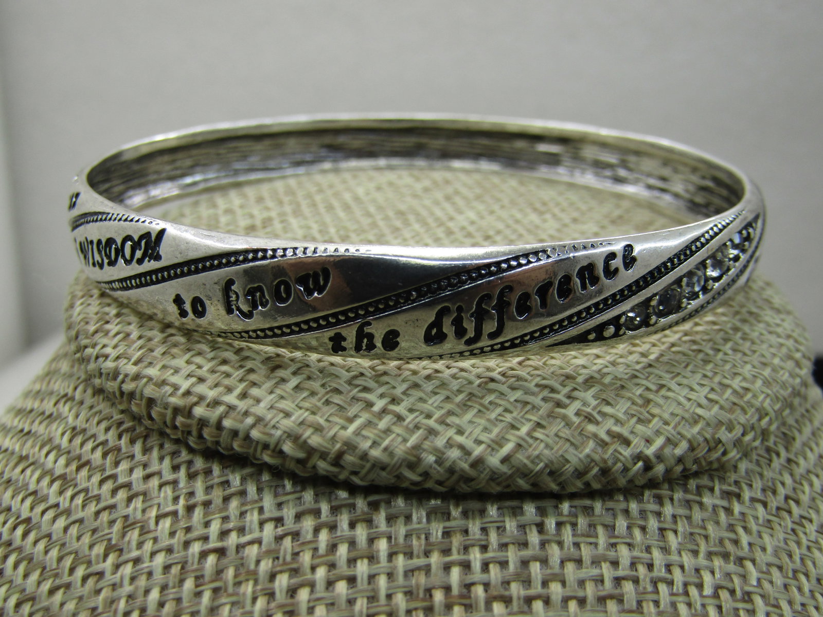 Avon Engraved Serenity Prayer Bangle Bracelet, 8.25" 2.75" Opening - 2