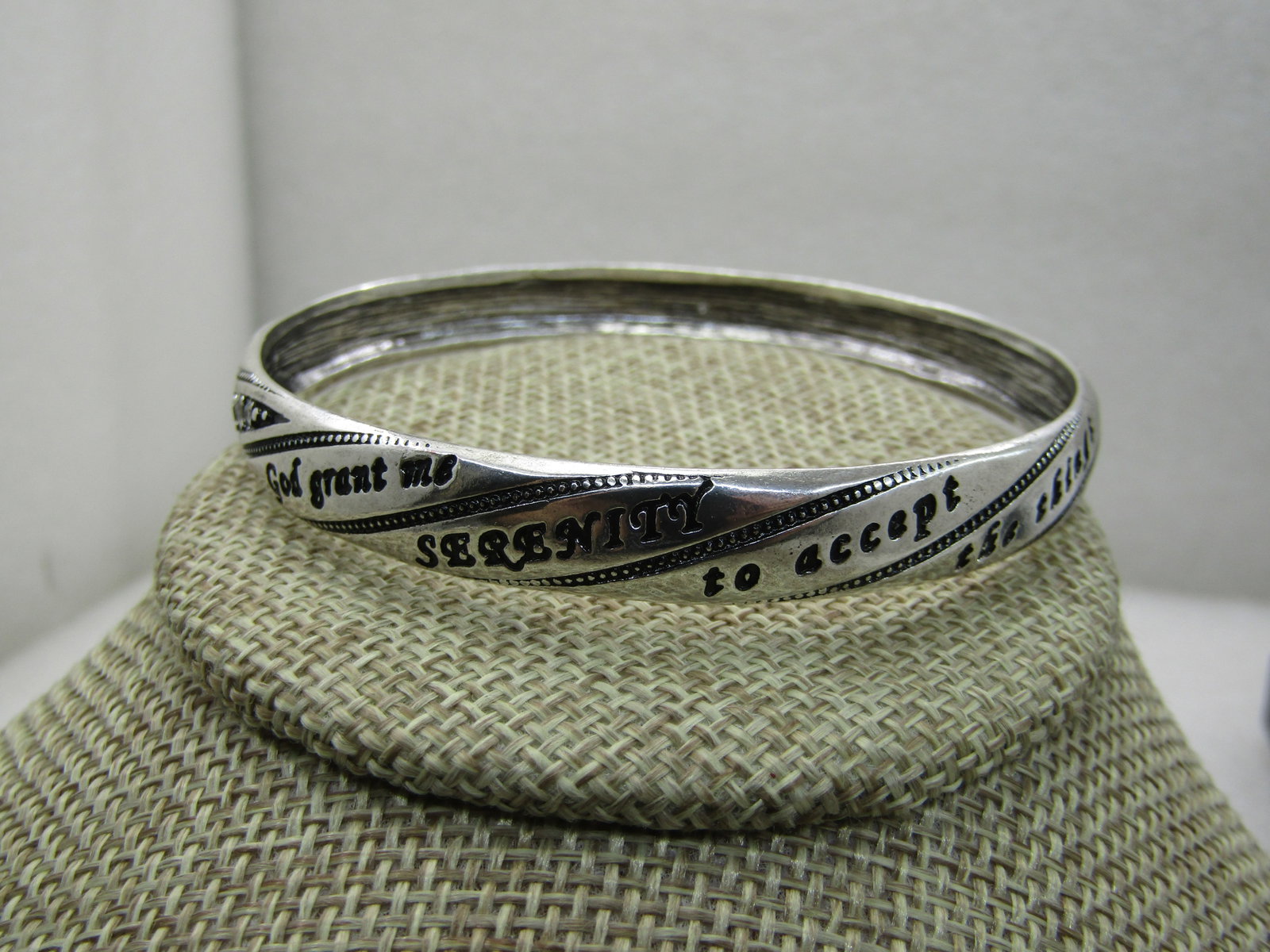 Avon Engraved Serenity Prayer Bangle Bracelet, 8.25" 2.75" Opening - 3