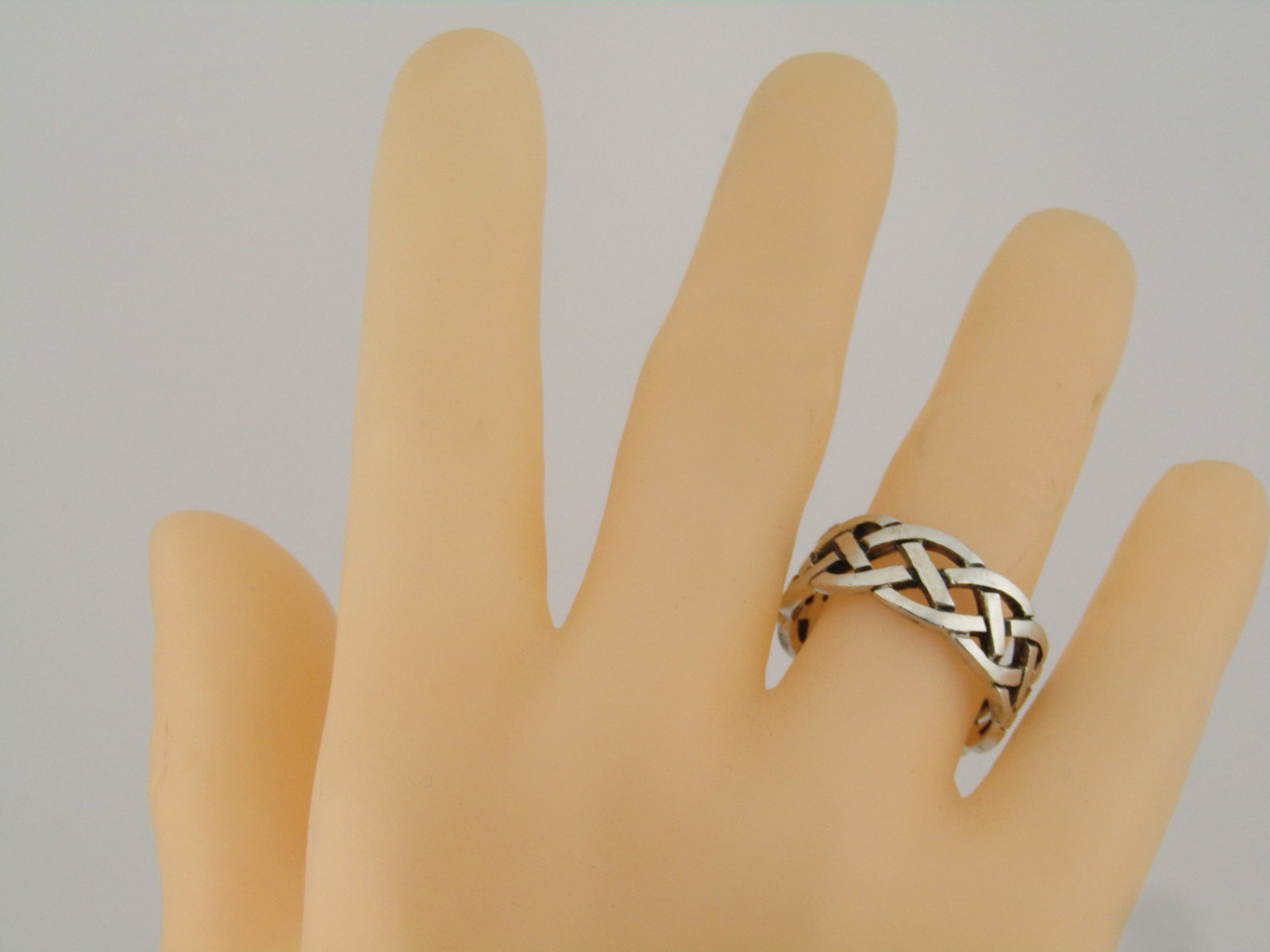 Vintage Sterling Wide Celtic Knot Ring, Sz. 12.25, 1970's-1980's, Men's/Unisex - 5