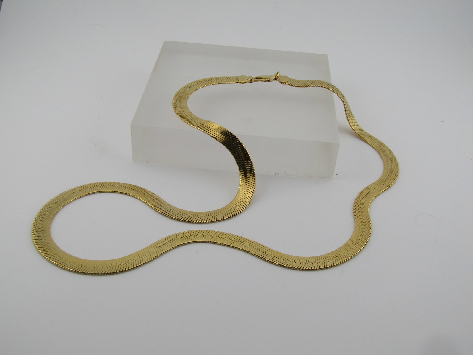 Vintage Herringbone 8mm Herringbone Necklace, 24", 24KT G.P, 1980's-1990's - 4