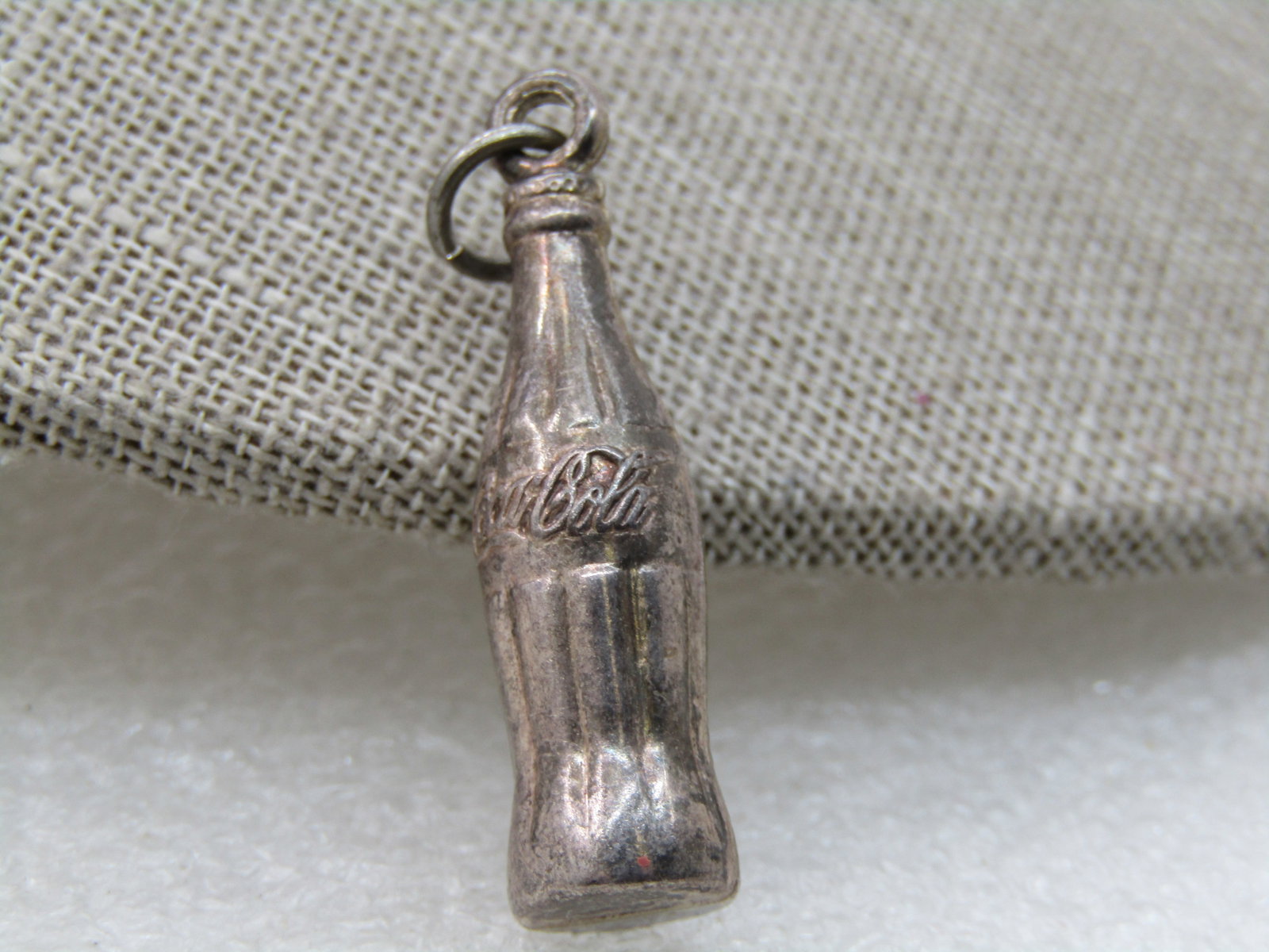 Vintage Silver Plated Coke Bottle Pendant/Charm, 1.25" - 2