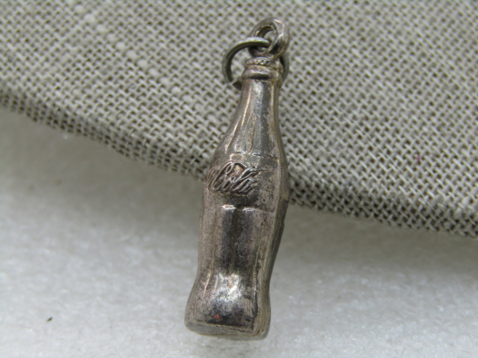 Vintage Silver Plated Coke Bottle Pendant/Charm, 1.25" - 3