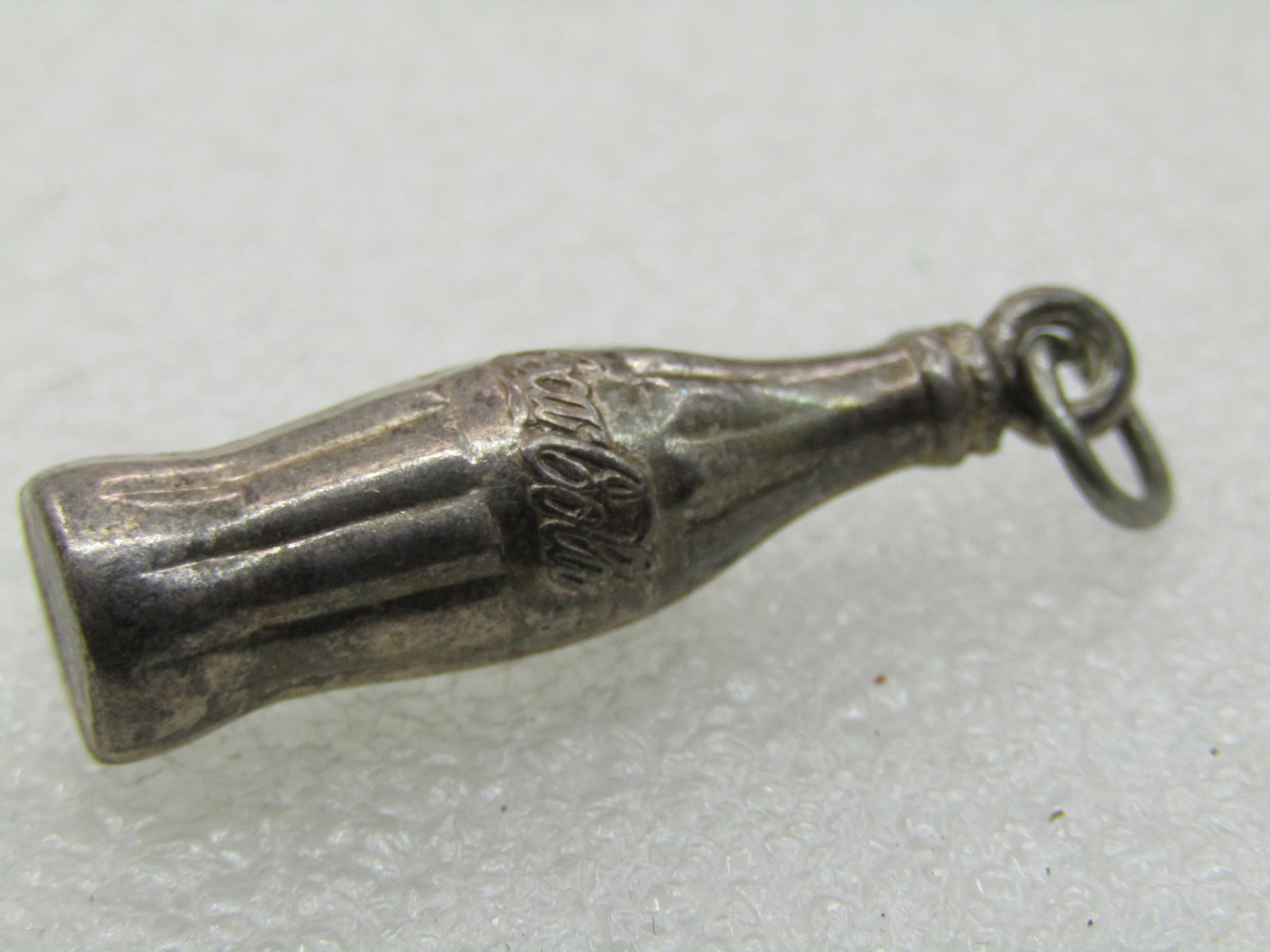 Vintage Silver Plated Coke Bottle Pendant/Charm, 1.25" - 6