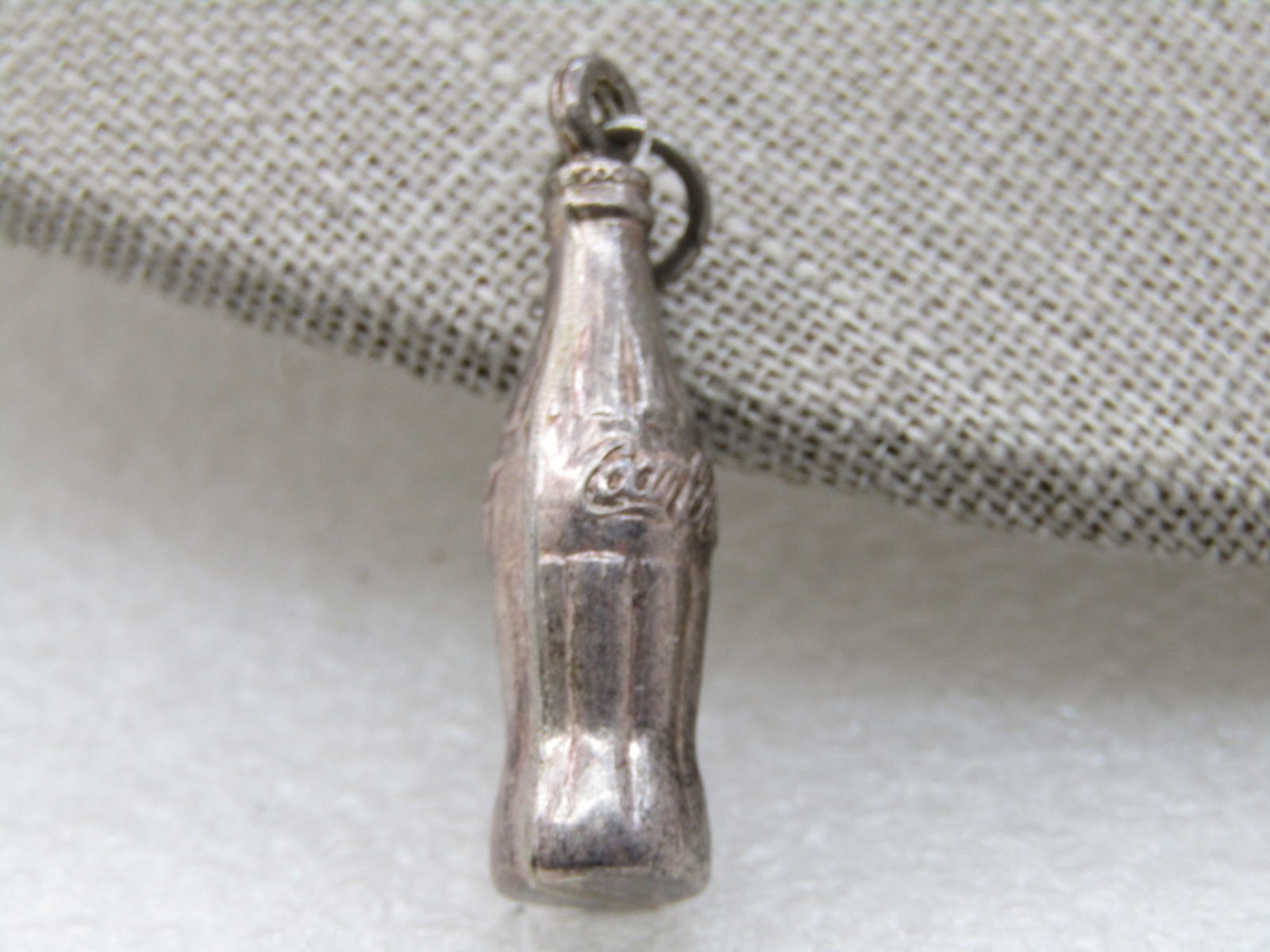 Vintage Silver Plated Coke Bottle Pendant/Charm, 1.25" - 7