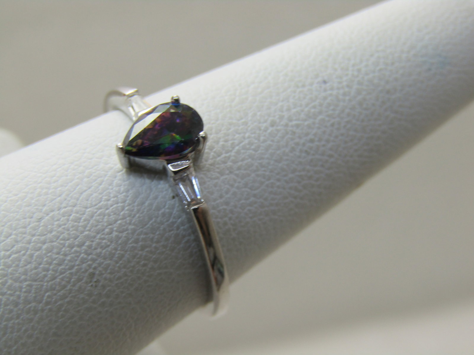 Sterling Silver Created Mystic Topaz CZ Ring, Sz. 9.5 - 3
