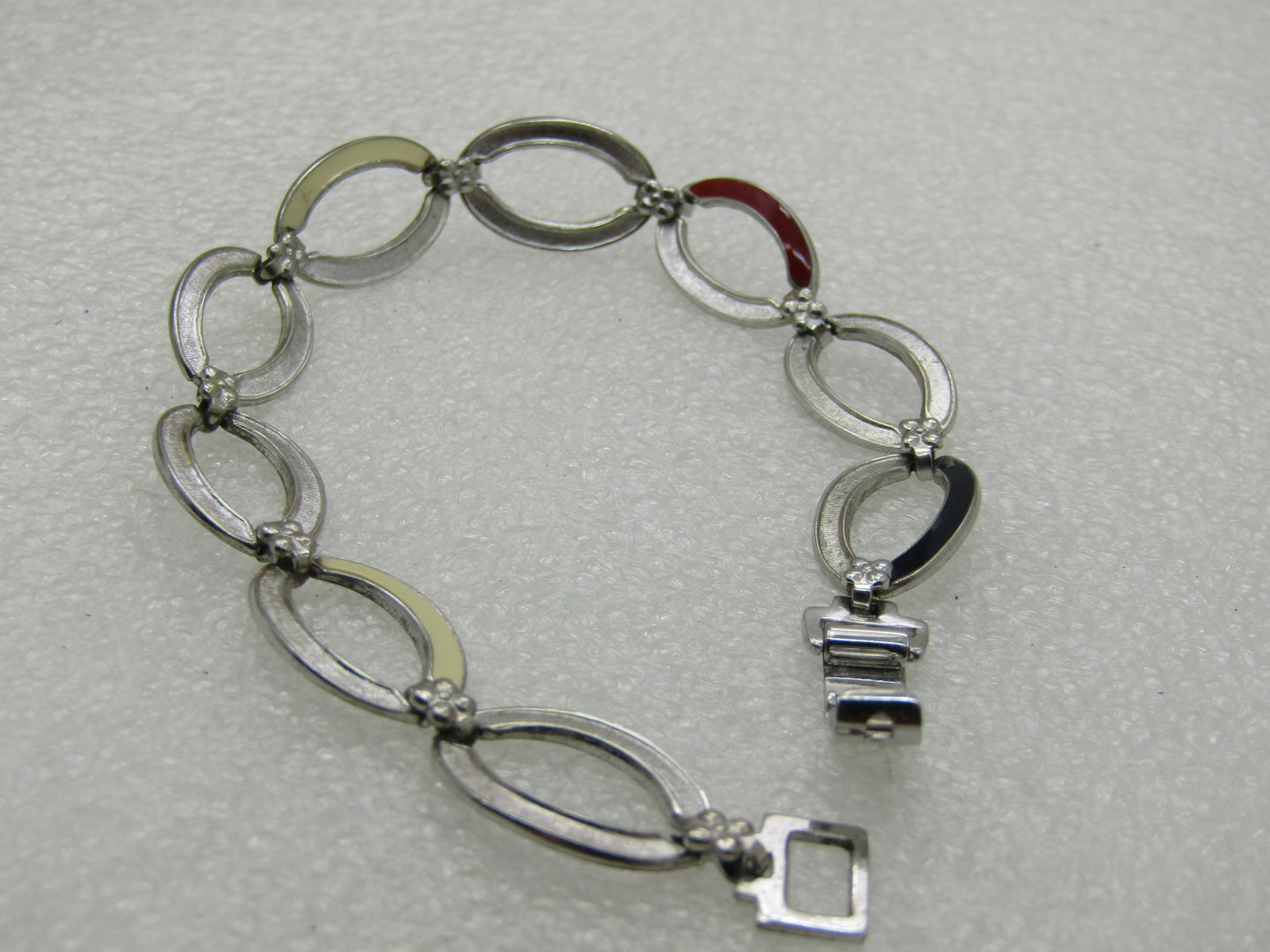 Vintage Sterling Silver Oval Link Bracelet, signed WRE, 7.25", 11mm, 1960's-1970's W. E. Richards - 3