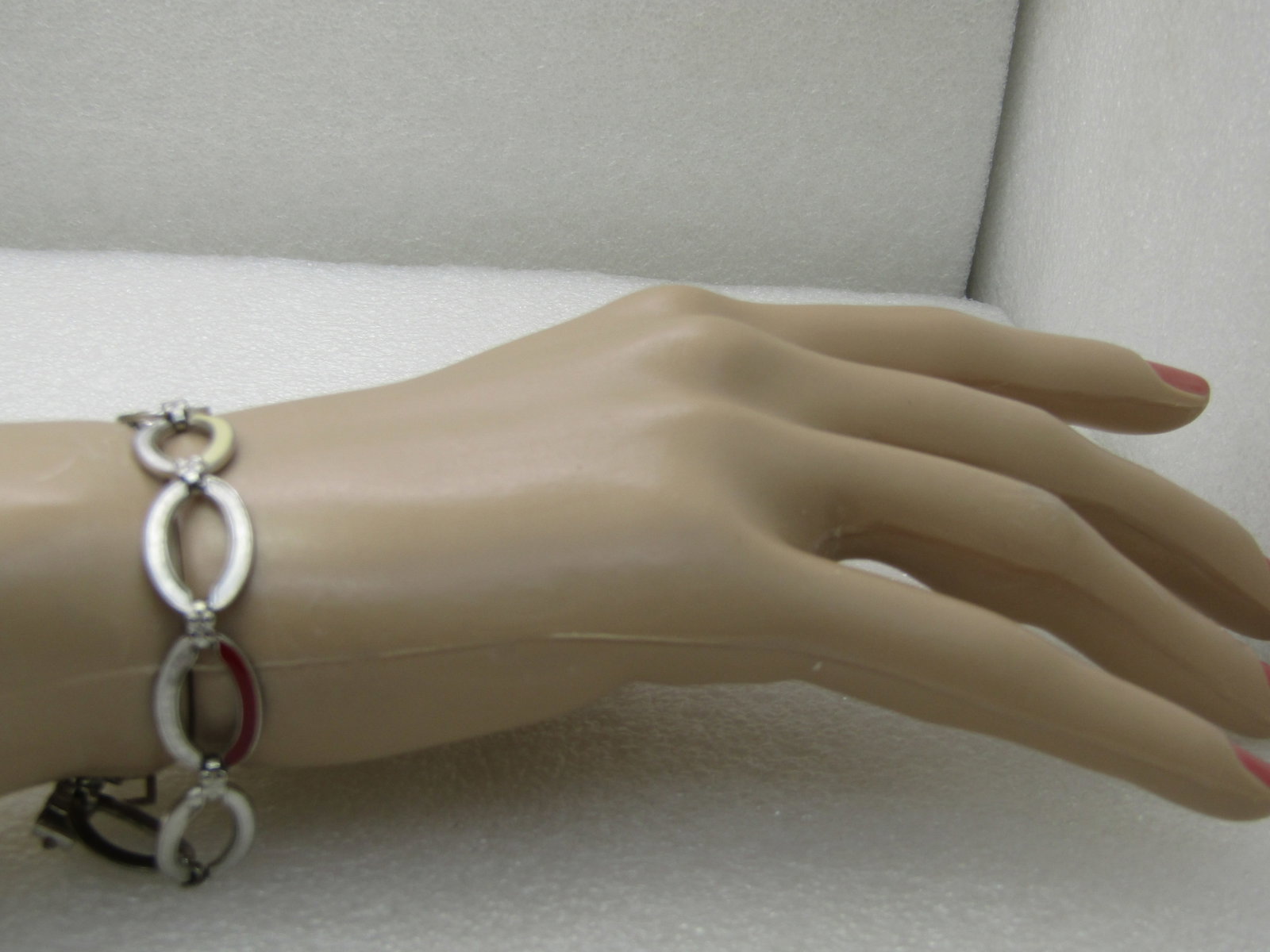Vintage Sterling Silver Oval Link Bracelet, signed WRE, 7.25", 11mm, 1960's-1970's W. E. Richards - 5