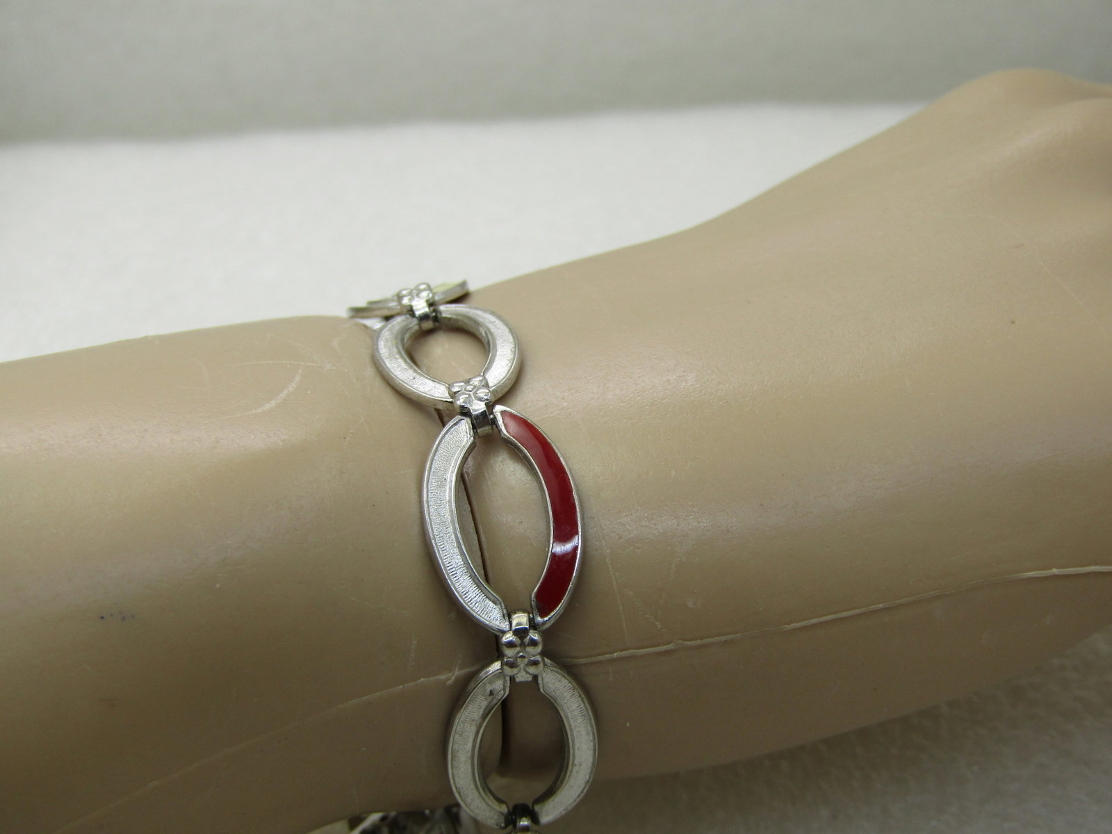 Vintage Sterling Silver Oval Link Bracelet, signed WRE, 7.25", 11mm, 1960's-1970's W. E. Richards - 6