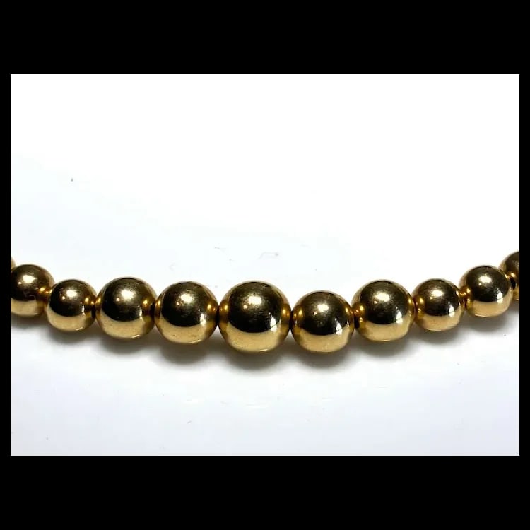 Estate 14k Gold Ball and Chain Necklace - 4