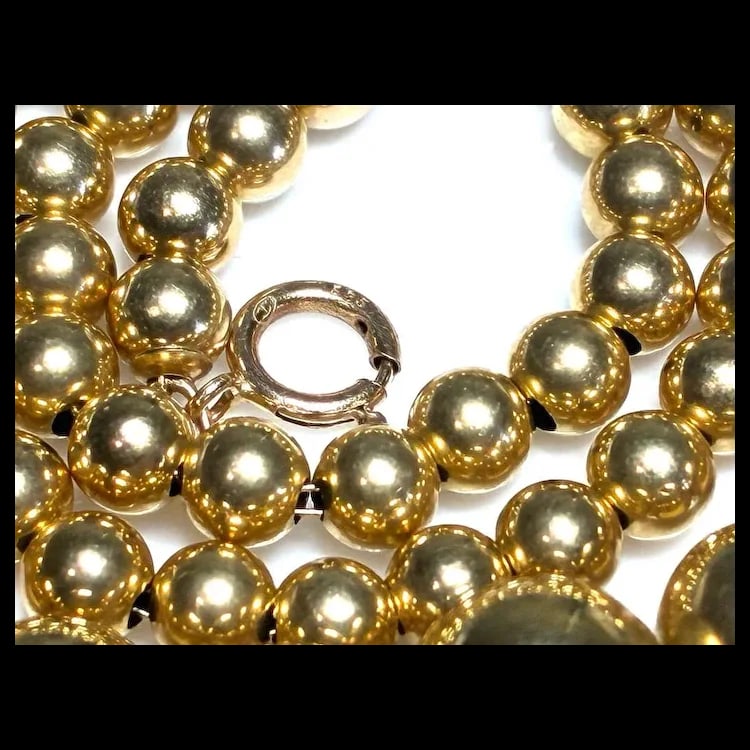 Estate 14k Gold Ball and Chain Necklace - 5