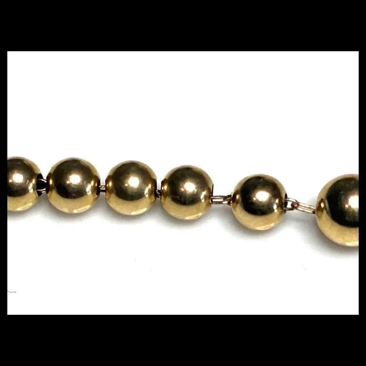 Estate 14k Gold Ball and Chain Necklace - 6