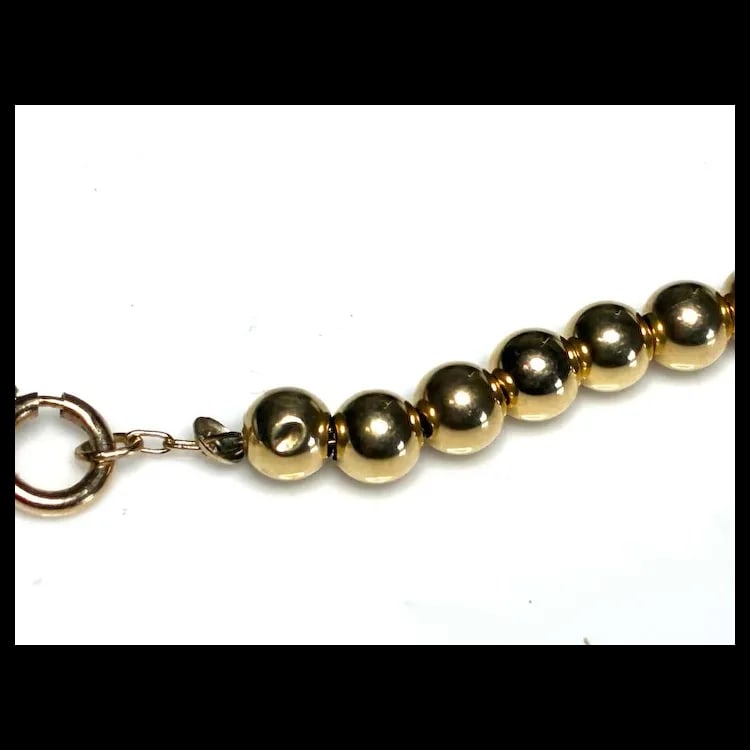 Estate 14k Gold Ball and Chain Necklace - 7