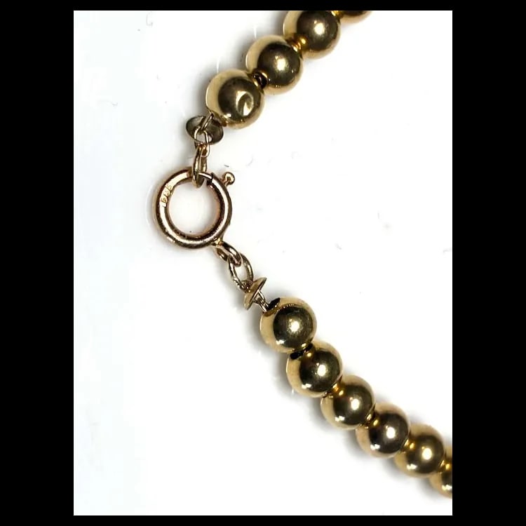 Estate 14k Gold Ball and Chain Necklace - 8