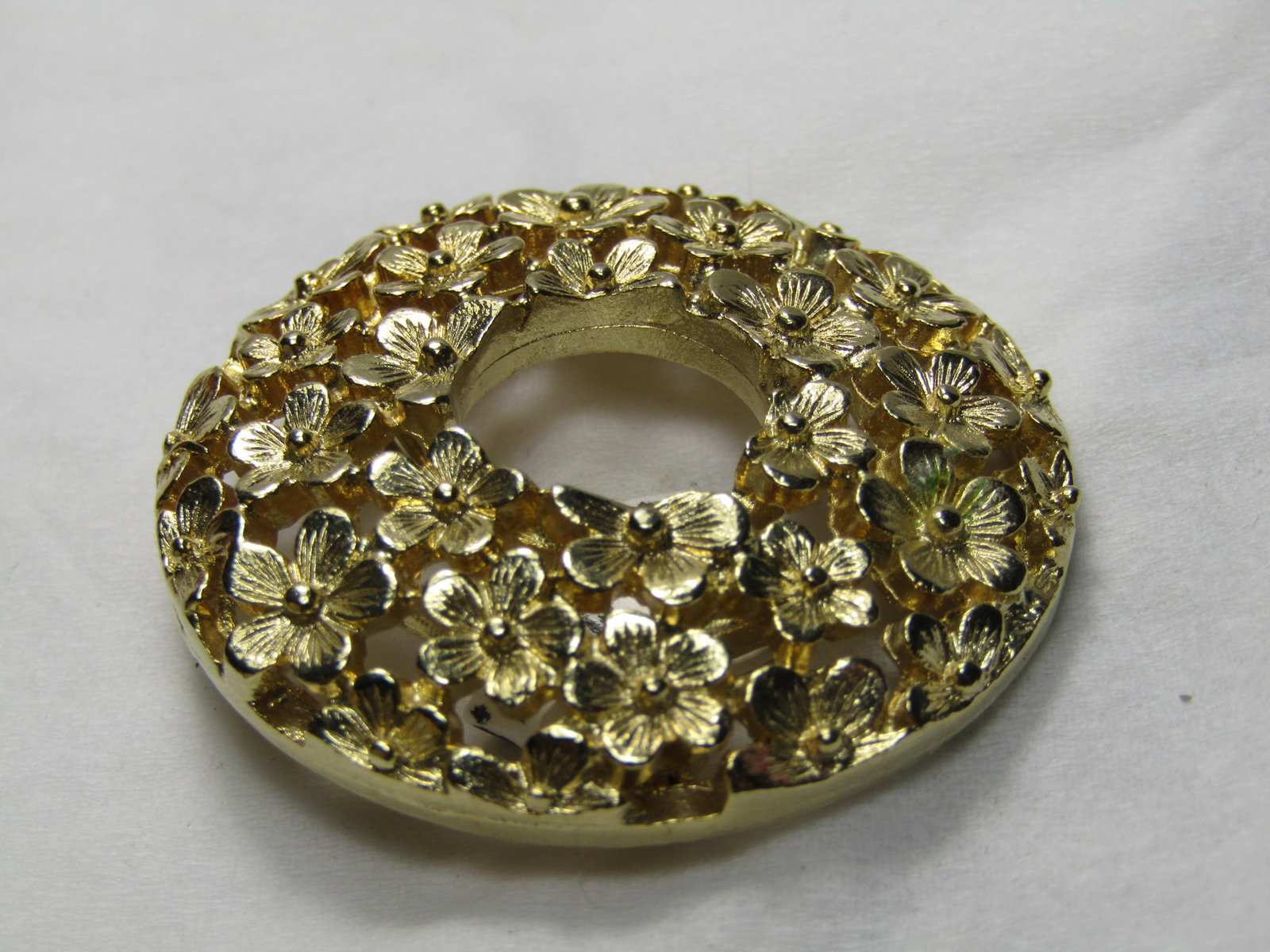 Vintage Forget-Me-Not Brooch, Gold Tone, 1.5" - 4