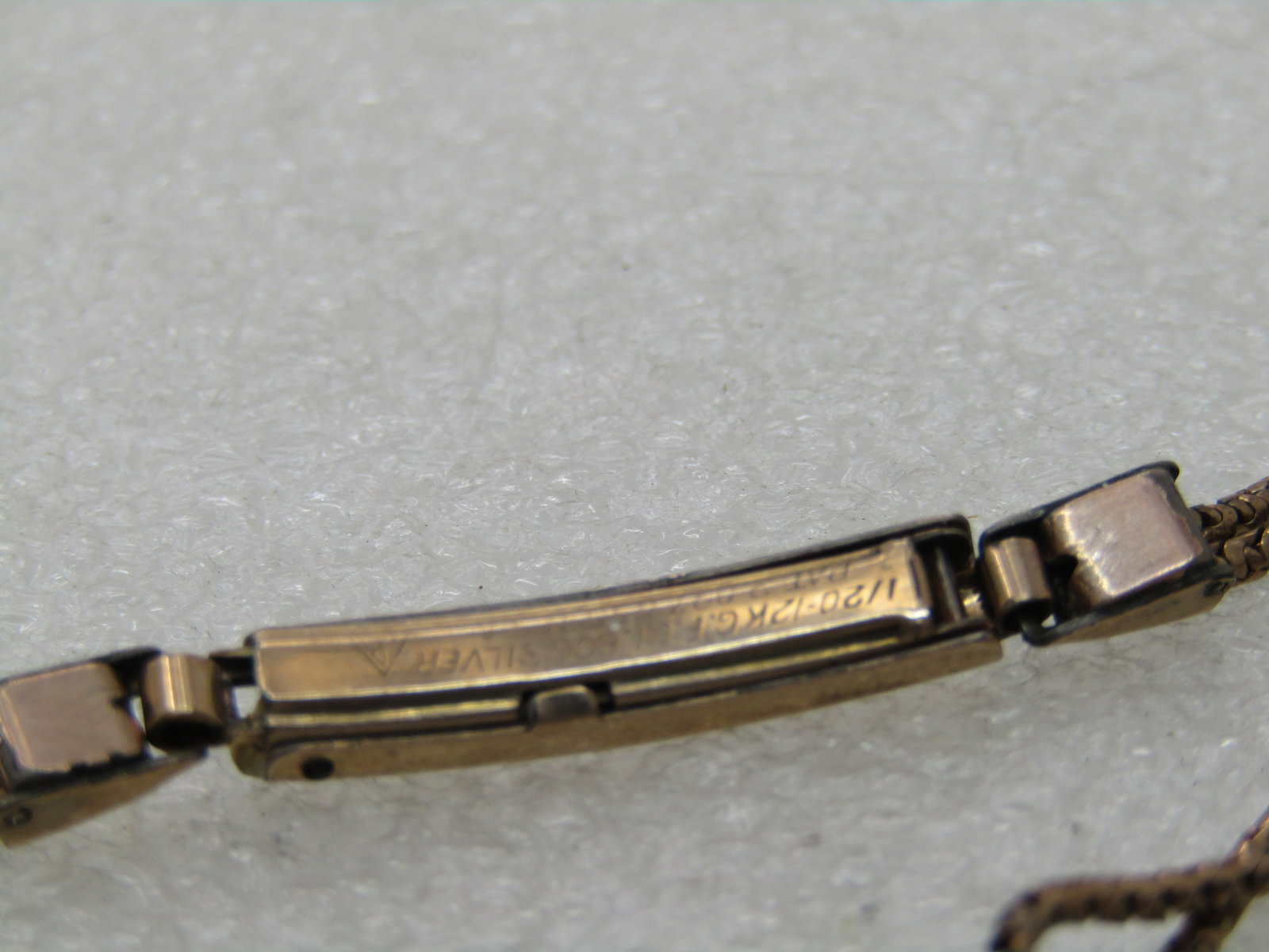 Vintage 12kt GF and .800 Sterling Watch Band, Women's Bracelet Style, Signed JB - 5