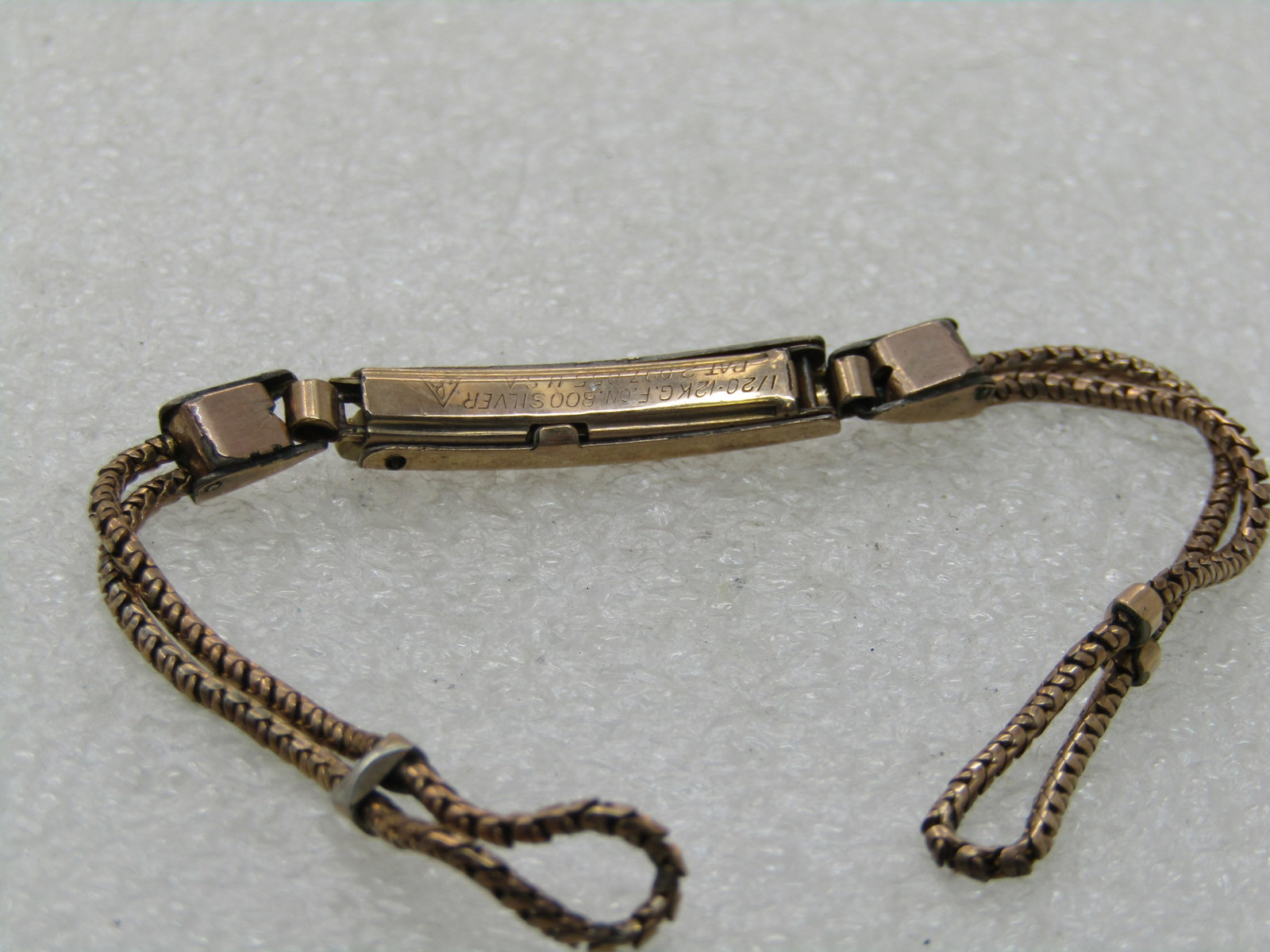 Vintage 12kt GF and .800 Sterling Watch Band, Women's Bracelet Style, Signed JB - 6