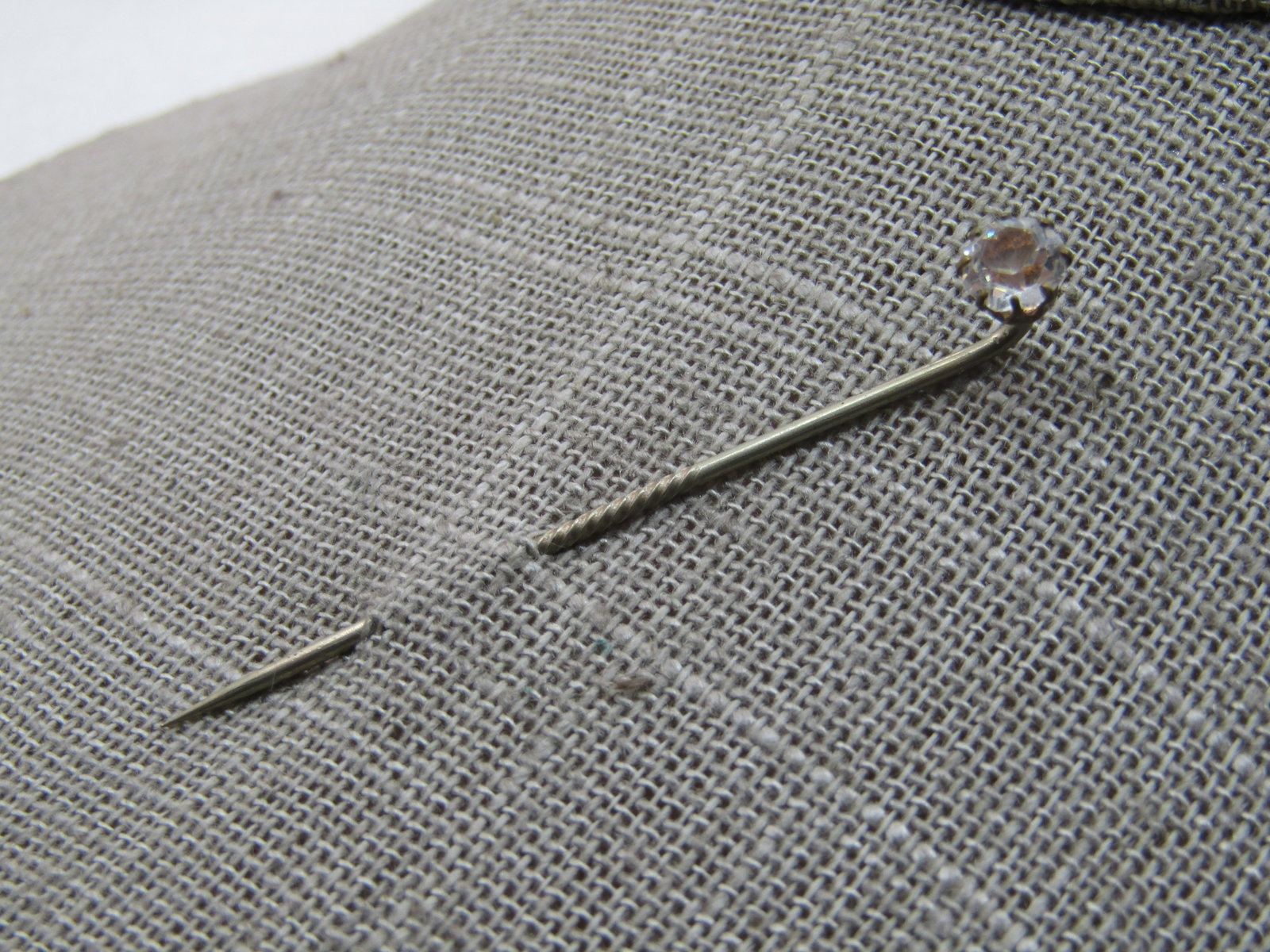 Vintage Gold Plated Paste Stick Pin, 1920's-1930's, 2", Unisex. - 2
