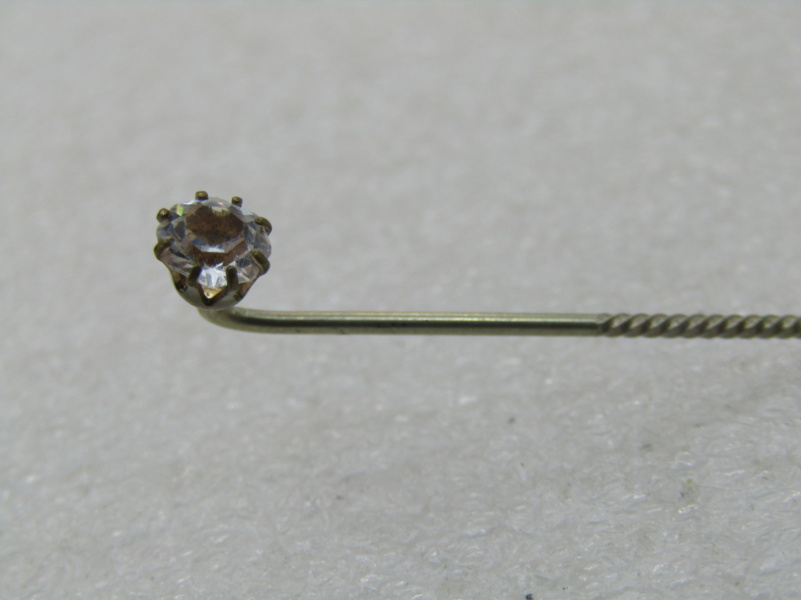 Vintage Gold Plated Paste Stick Pin, 1920's-1930's, 2", Unisex. - 5