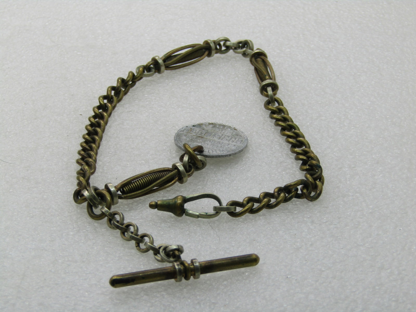 Vintage Early 1900's Heavy Watch Chain with Newer Fob - 2