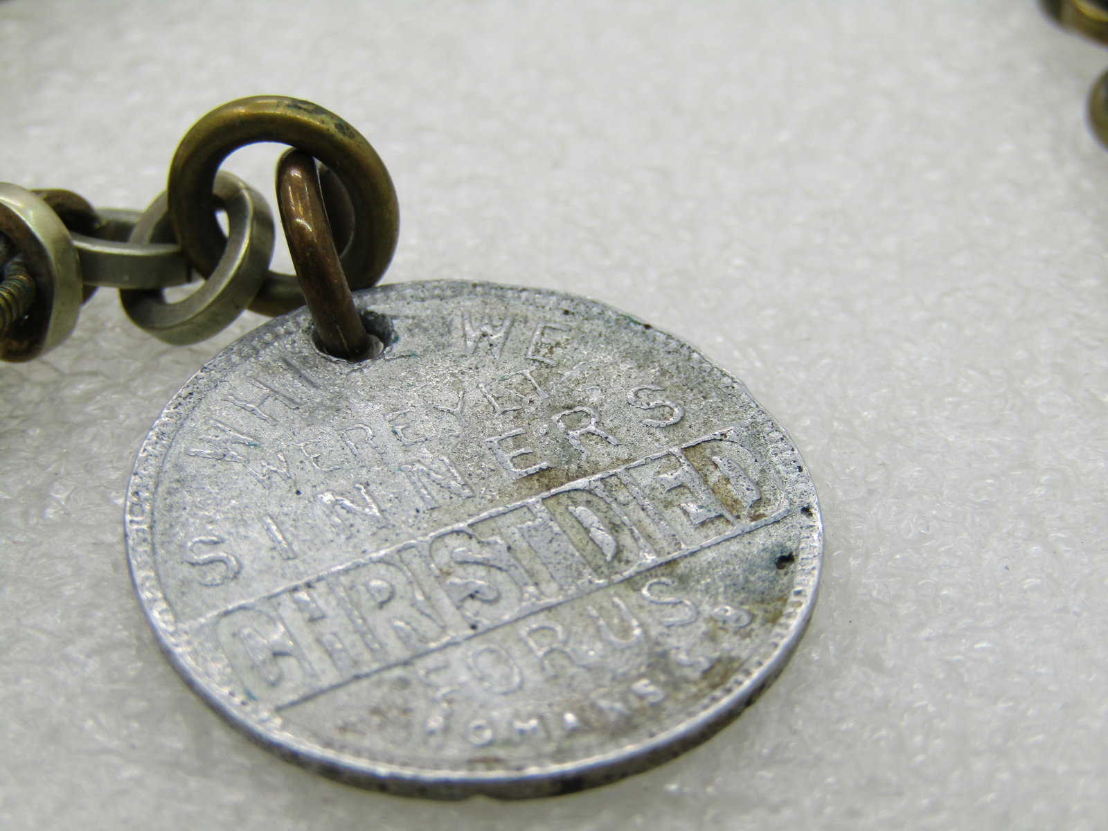 Vintage Early 1900's Heavy Watch Chain with Newer Fob - 4