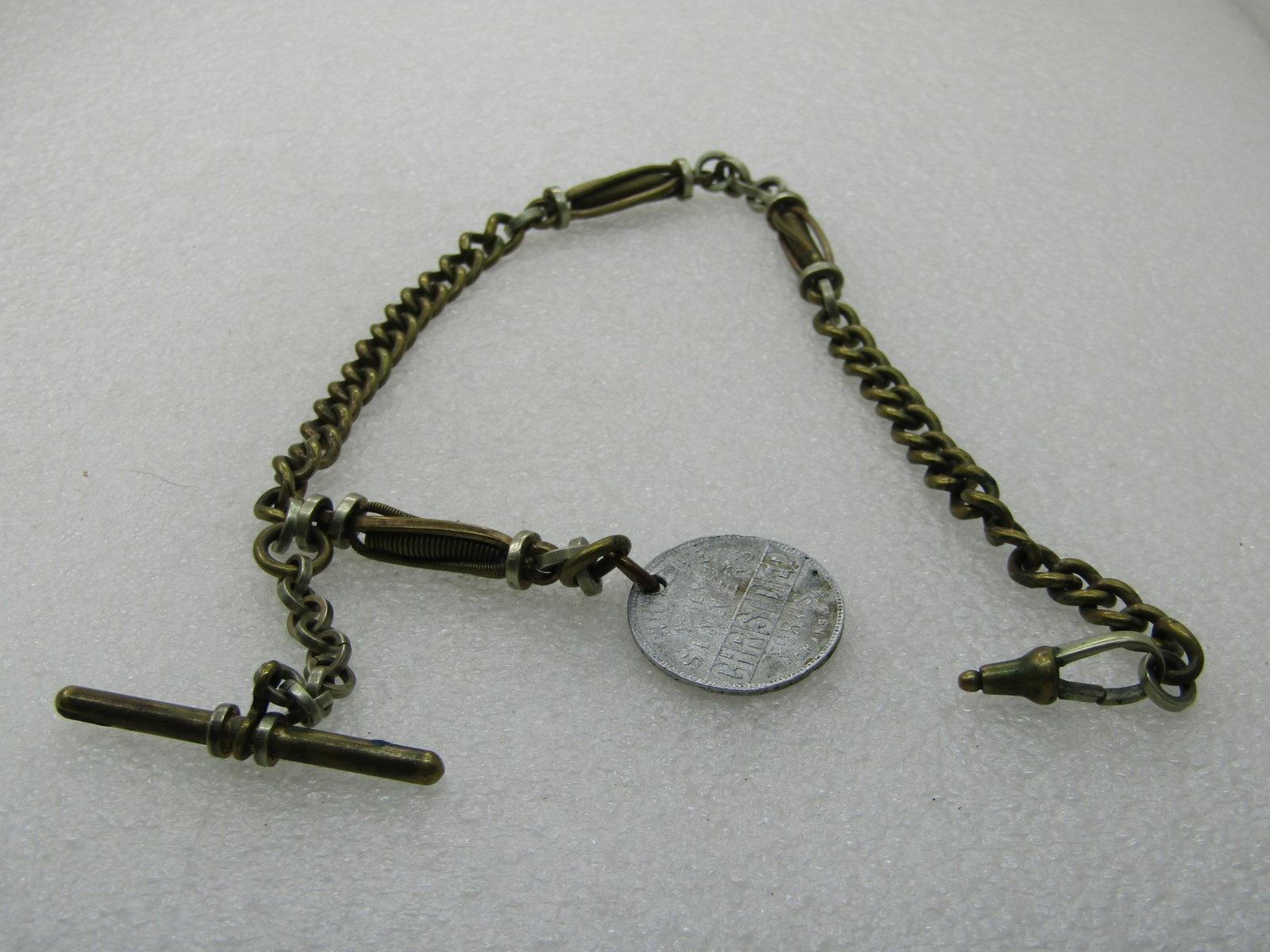 Vintage Early 1900's Heavy Watch Chain with Newer Fob - 8