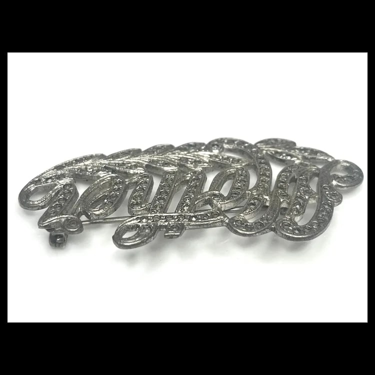 Vintage Mother Brooch in Sterling Silver with Marcasite - 4