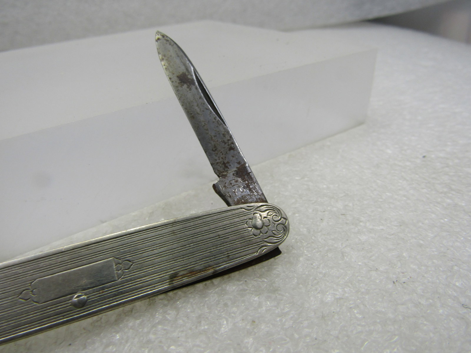 Vintage Engraveable Pocket Knife, 2 Blades, Signed Kent NYC, 1930's-1940's - 3