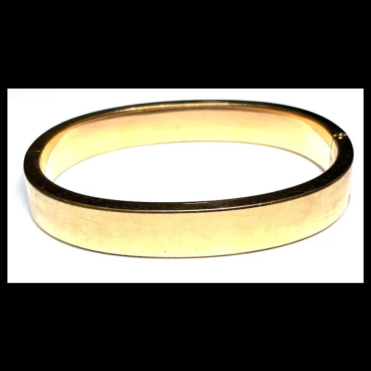 Vintage F&D Gold Filled Etcged Bangle Bracelet with the Initials JC Inside - 5