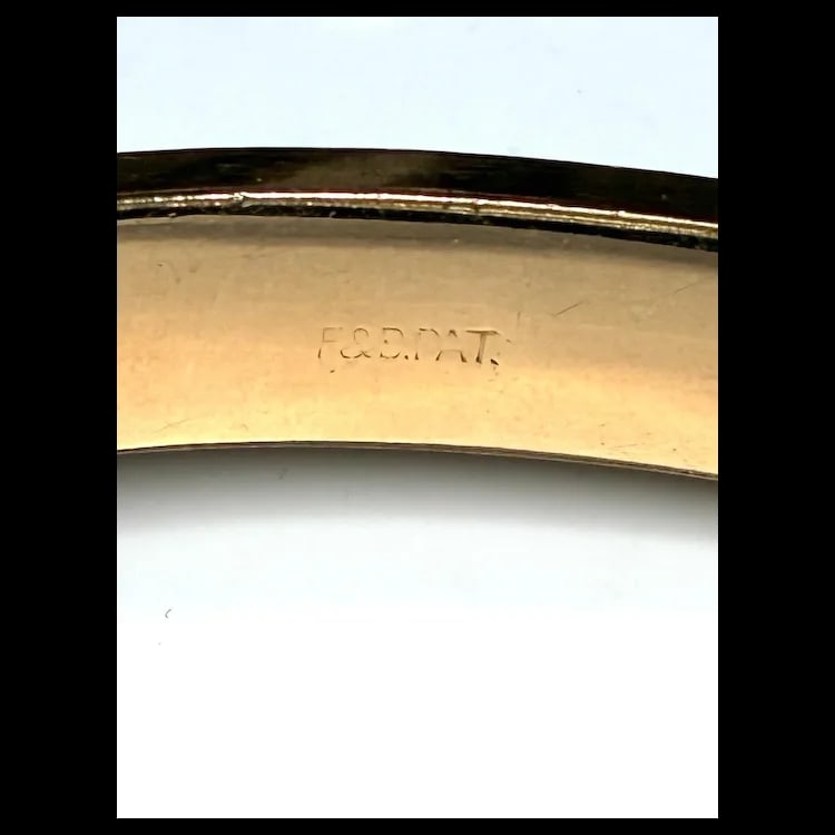 Vintage F&D Gold Filled Etcged Bangle Bracelet with the Initials JC Inside - 6