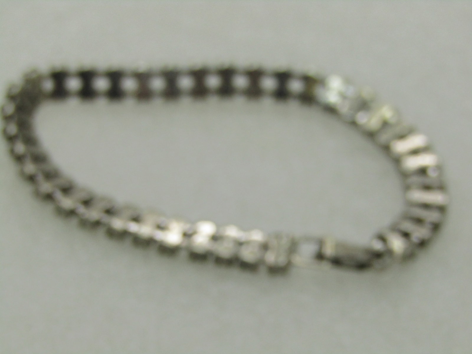 Vintage Art Deco Style Rhinestone Bracelet, Double Row, 7", 1960's - 5