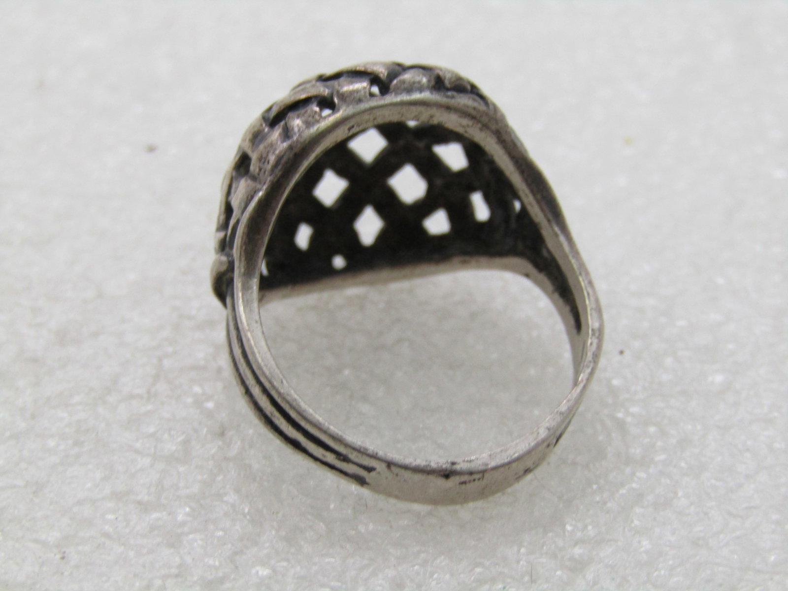 Vintage Sterling Domed Open Weave Ring, Sz. 9.5, 1960's-1970's - 5