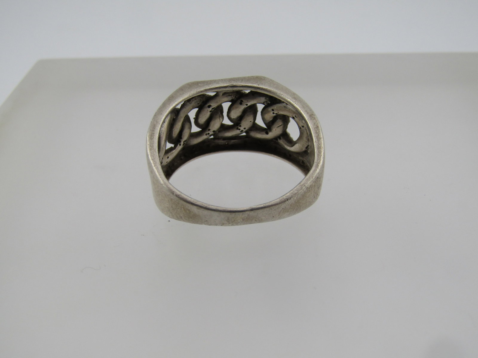 Vintage Sterling Ring, Chain Link Design, Unisex, Sz. 10.5, 1970's-1980's - 5