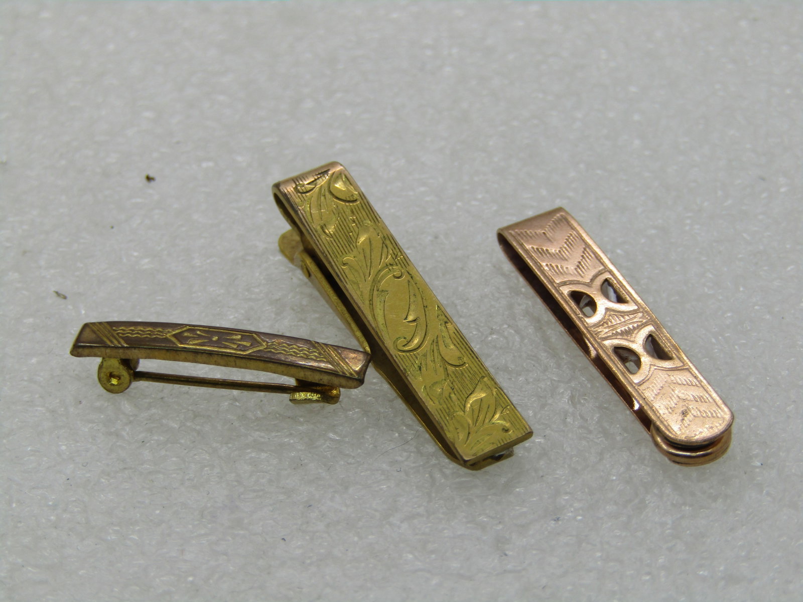 Vintage Lingerie Clips, Gold Tone & Rose Tone, 1920's-1940's - 4