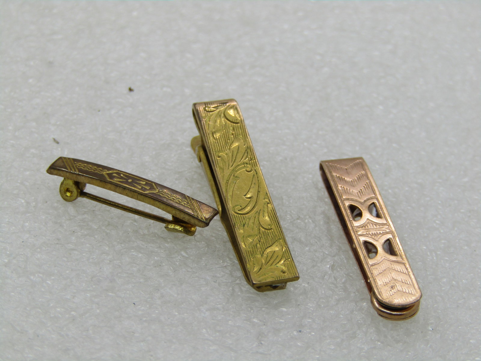Vintage Lingerie Clips, Gold Tone & Rose Tone, 1920's-1940's - 5