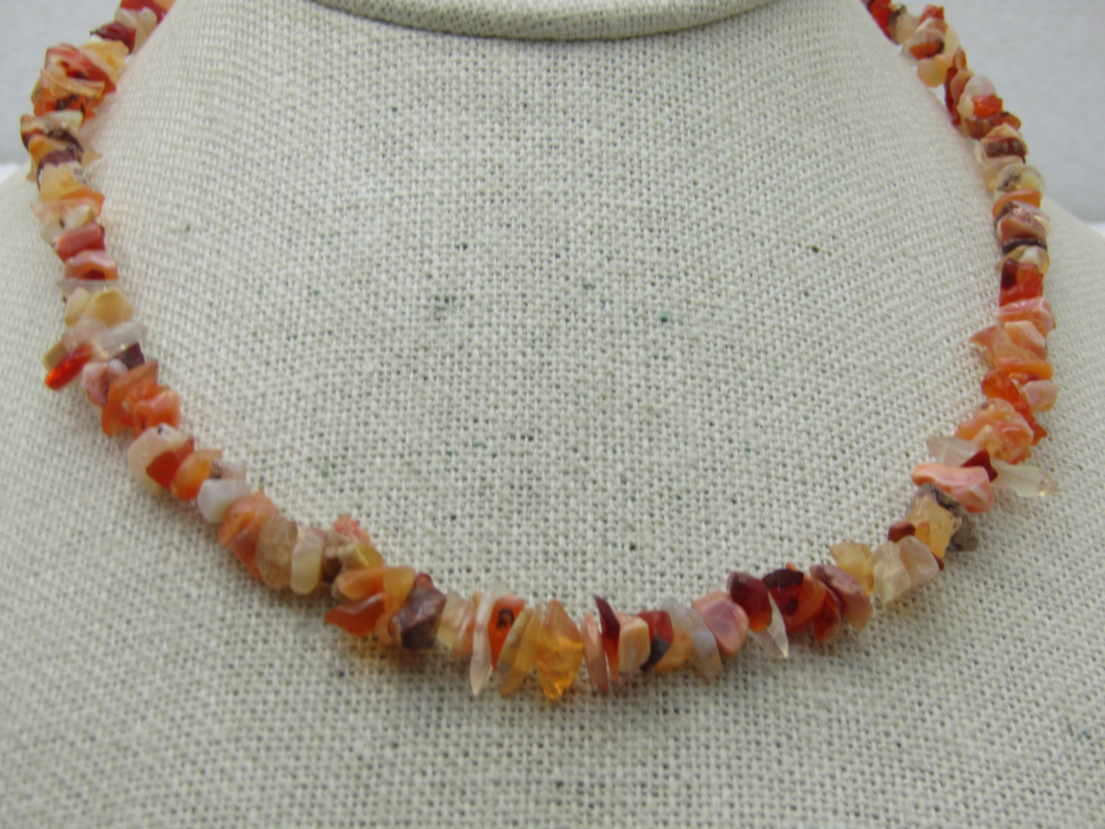 Vintage Southwestern Agate, Coral, Jasper Nugget Necklace, Sterling Clasp, 16" - 3