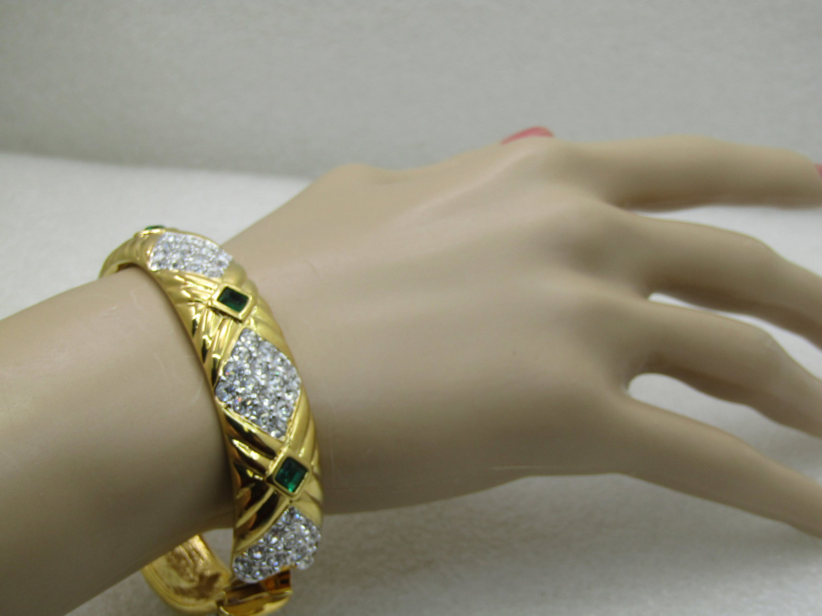 Nolan Miller Rhinestone Hinged Bracelet, 7.25", 5/8" - 6